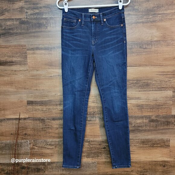 Madewell Jeans 28 Skinny 9" High Rise Larkspur F8990 Tummy Control Stretch Denim - Picture 1 of 12